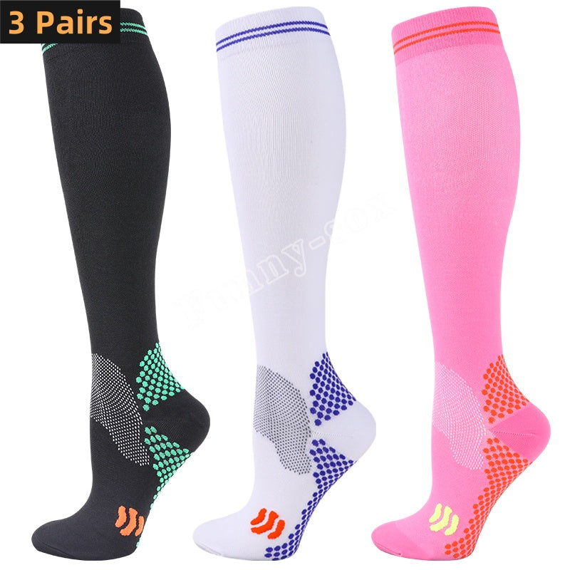 Premium Compression Socks 20 to 30 mmHg Support Socks Breathable Moisture Wicking Unisex Knee High Socks for Sports Travel Work Daily Use 1 or 3 Pairs