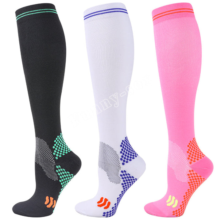 Premium Compression Socks 20 to 30 mmHg Support Socks Breathable Moisture Wicking Unisex Knee High Socks for Sports Travel Work Daily Use 1 or 3 Pairs
