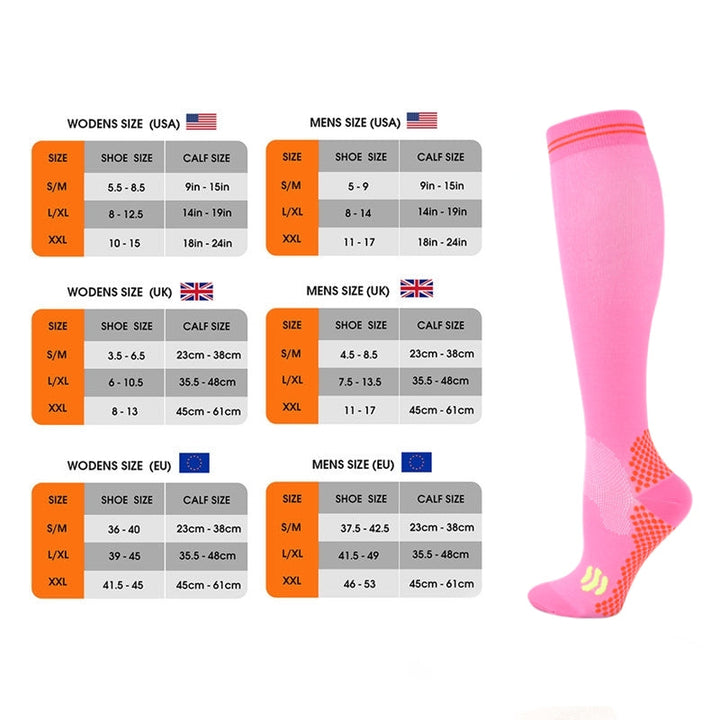 Premium Compression Socks 20 to 30 mmHg Support Socks Breathable Moisture Wicking Unisex Knee High Socks for Sports Travel Work Daily Use 1 or 3 Pairs