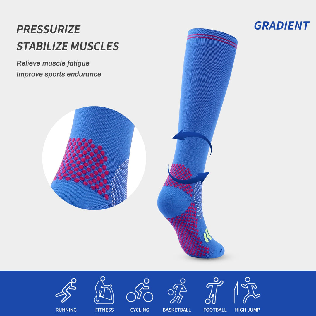 Premium Compression Socks 20 to 30 mmHg Support Socks Breathable Moisture Wicking Unisex Knee High Socks for Sports Travel Work Daily Use 1 or 3 Pairs