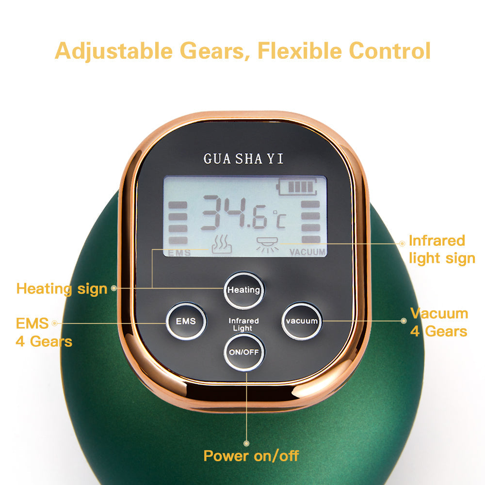 Premium Cupping Massager with LCD – Vacuum Suction, EMS Anti-Cellulite, Heat 35–50°C, Magnet & Gua Sha, Rechargeable (Auto 30-Min Off)