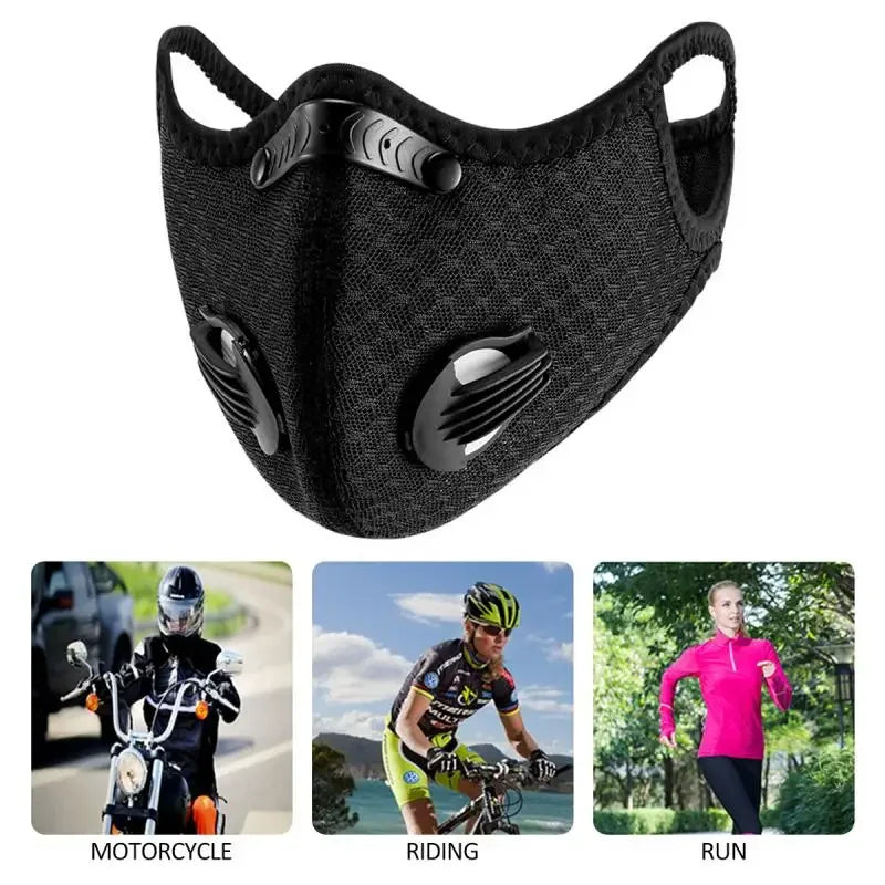 Premium Cycling Face Mask Breathable Nylon Half Face Mask with Carbon Filter Adjustable Unisex Mask for Running Outdoor Sports Travel Daily Use
