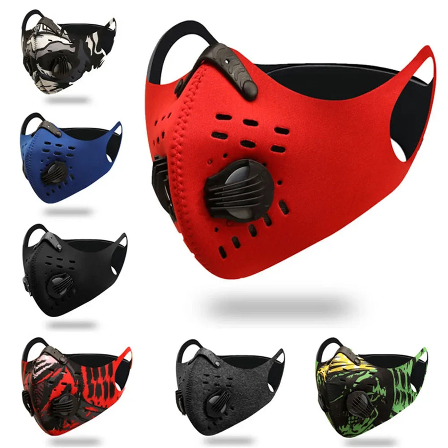 Premium Cycling Face Mask Breathable Nylon Half Face Mask with Carbon Filter Adjustable Unisex Mask for Running Outdoor Sports Travel Daily Use
