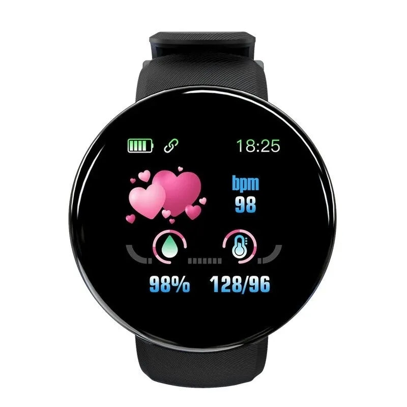 Premium D18 Smart Watch Fitness Tracker 1.3 Inch Touch Bluetooth Waterproof Activity Tracker Call Message Alerts for Android iOS Daily Use