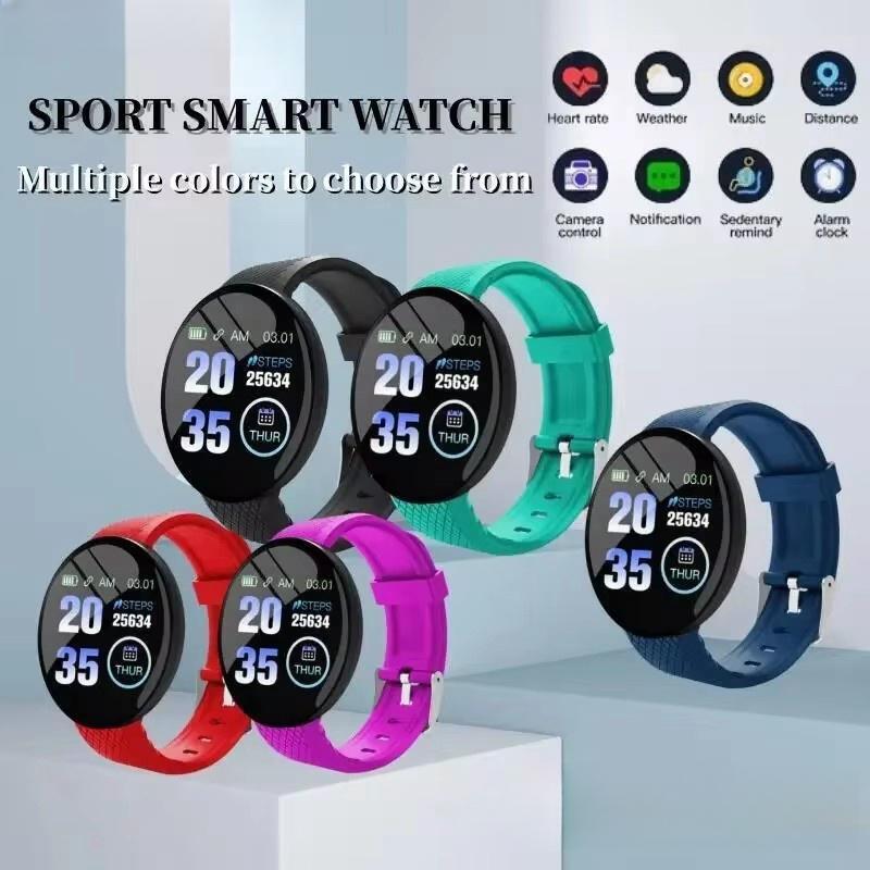 Premium D18 Smart Watch Fitness Tracker 1.3 Inch Touch Bluetooth Waterproof Activity Tracker Call Message Alerts for Android iOS Daily Use