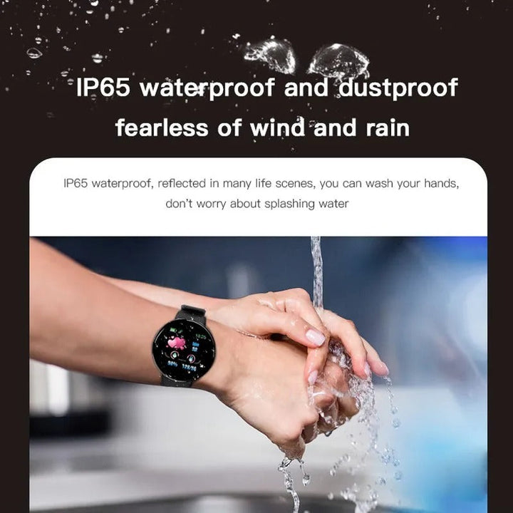 Premium D18 Smart Watch Fitness Tracker 1.3 Inch Touch Bluetooth Waterproof Activity Tracker Call Message Alerts for Android iOS Daily Use