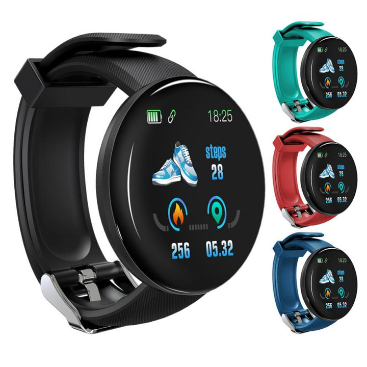 Premium D18 Smart Watch Fitness Tracker 1.3 Inch Touch Bluetooth Waterproof Activity Tracker Call Message Alerts for Android iOS Daily Use