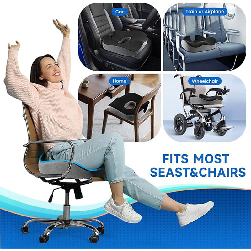 Premium Donut Seat Cushion Memory Foam Ergonomic Chair Pad Non Slip Breathable Cushion Portable for Office Car Home Travel Sitting Daily Use Comfort