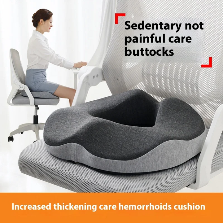 Premium Donut Seat Cushion Memory Foam Ergonomic Chair Pad Non Slip Breathable Cushion Portable for Office Car Home Travel Sitting Daily Use Comfort