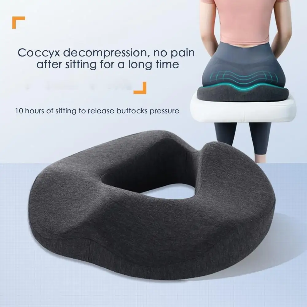 Premium Donut Seat Cushion Memory Foam Ergonomic Chair Pad Non Slip Breathable Cushion Portable for Office Car Home Travel Sitting Daily Use Comfort
