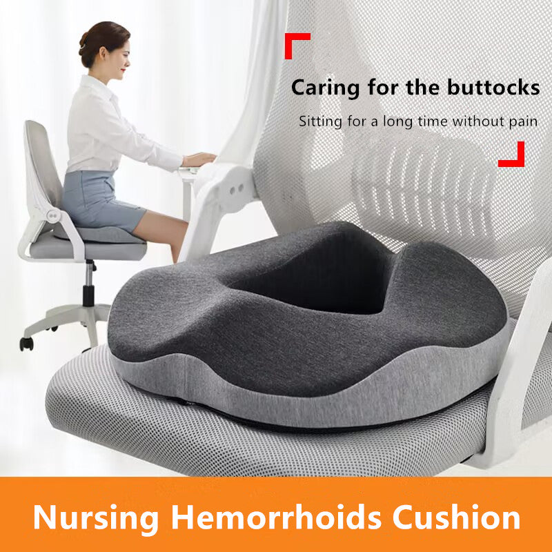 Premium Donut Seat Cushion Memory Foam Ergonomic Chair Pad Non Slip Breathable Cushion Portable for Office Car Home Travel Sitting Daily Use Comfort
