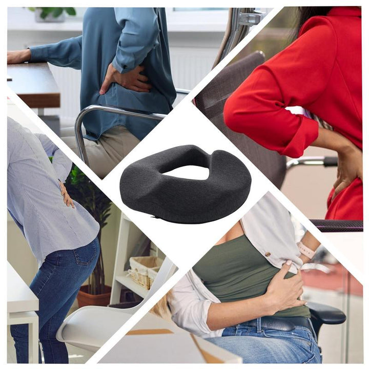 Premium Donut Seat Cushion Memory Foam Ergonomic Chair Pad Non Slip Breathable Cushion Portable for Office Car Home Travel Sitting Daily Use Comfort