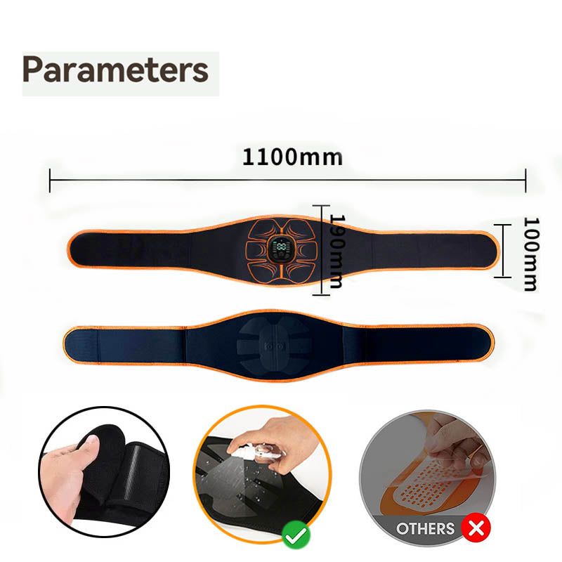 Premium EMS Ab Trainer Belt Muscle Stimulator Adjustable Abdominal Training Belt USB Rechargeable 10 Modes 30 Levels Wearable for Gym Work Daily Use