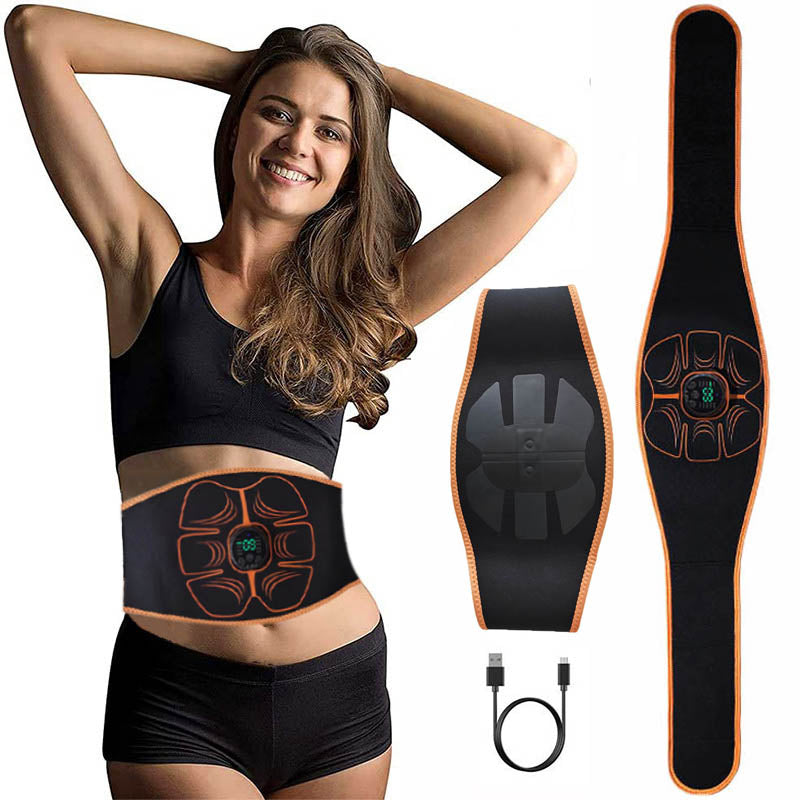 Premium EMS Ab Trainer Belt Muscle Stimulator Adjustable Abdominal Training Belt USB Rechargeable 10 Modes 30 Levels Wearable for Gym Work Daily Use