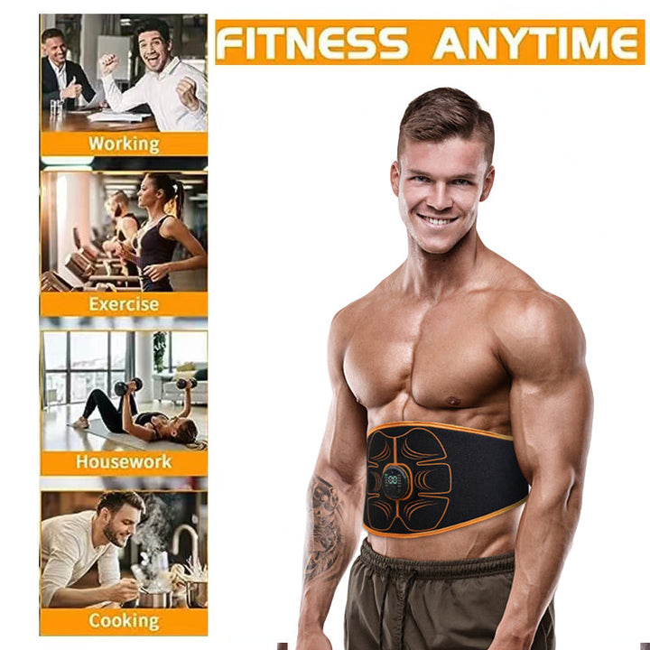 Premium EMS Ab Trainer Belt Muscle Stimulator Adjustable Abdominal Training Belt USB Rechargeable 10 Modes 30 Levels Wearable for Gym Work Daily Use