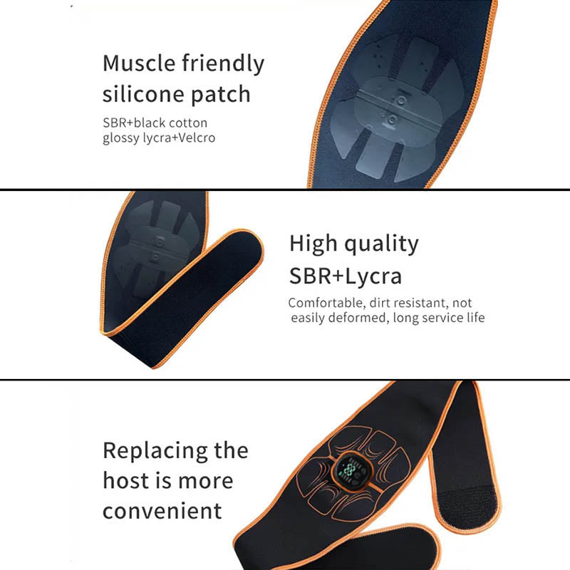 Premium EMS Ab Trainer Belt Muscle Stimulator Adjustable Abdominal Training Belt USB Rechargeable 10 Modes 30 Levels Wearable for Gym Work Daily Use