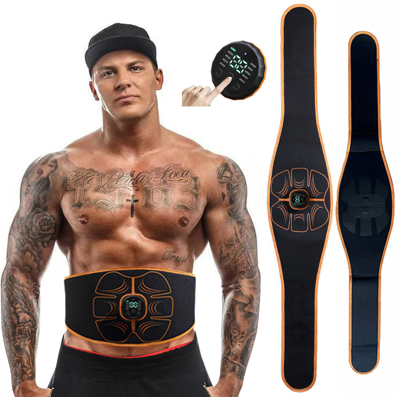 Premium EMS Ab Trainer Belt Muscle Stimulator Adjustable Abdominal Training Belt USB Rechargeable 10 Modes 30 Levels Wearable for Gym Work Daily Use