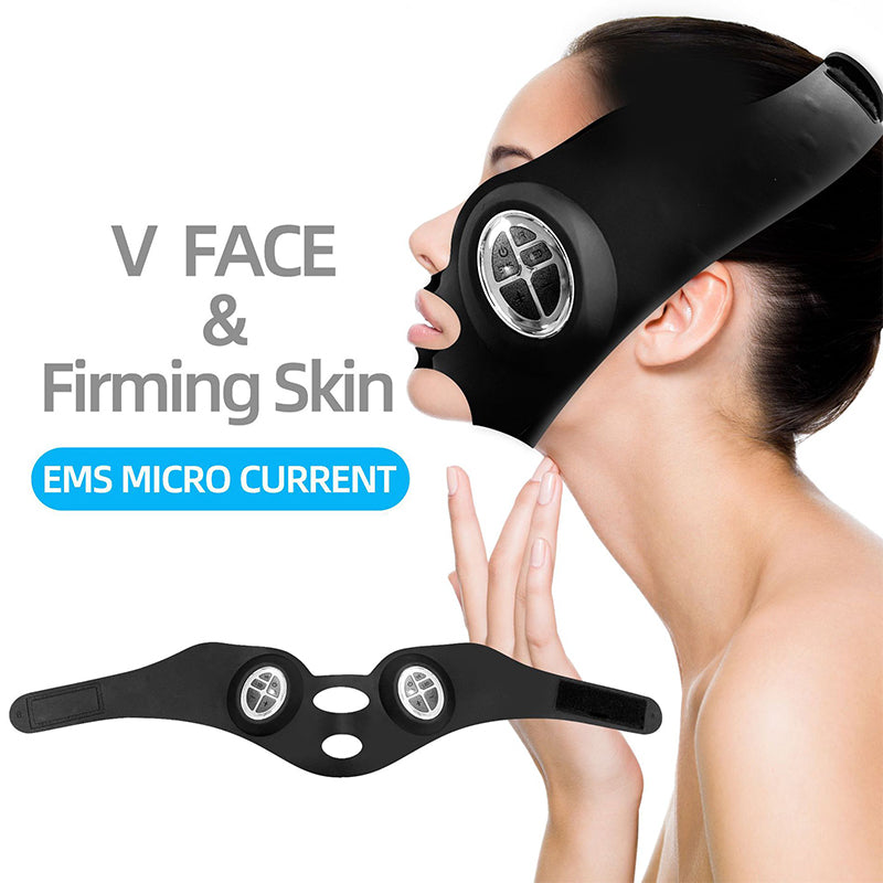 Premium EMS Face Massager V Line Mask Adjustable Facial Training Device Rechargeable Microcurrent Face Belt for Daily Use Skin Care Routine Comfort
