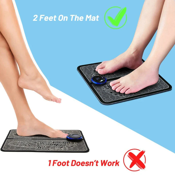 Premium EMS Foot Massager Pad Electric Massage Mat Remote Control 8 Modes 19 Levels Portable Foot Leg Massager for Home Office Travel Daily Use Comfort