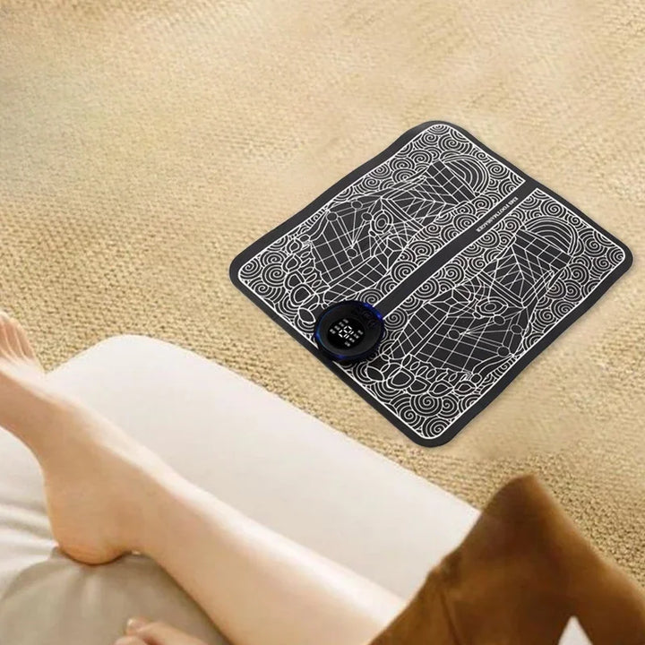 Premium EMS Foot Massager Pad Electric Massage Mat Remote Control 8 Modes 19 Levels Portable Foot Leg Massager for Home Office Travel Daily Use Comfort
