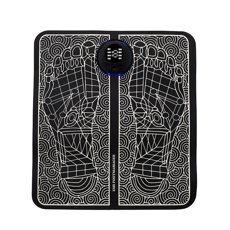 Premium EMS Foot Massager Pad Electric Massage Mat Remote Control 8 Modes 19 Levels Portable Foot Leg Massager for Home Office Travel Daily Use Comfort