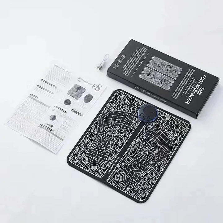 Premium EMS Foot Massager Pad Electric Massage Mat Remote Control 8 Modes 19 Levels Portable Foot Leg Massager for Home Office Travel Daily Use Comfort