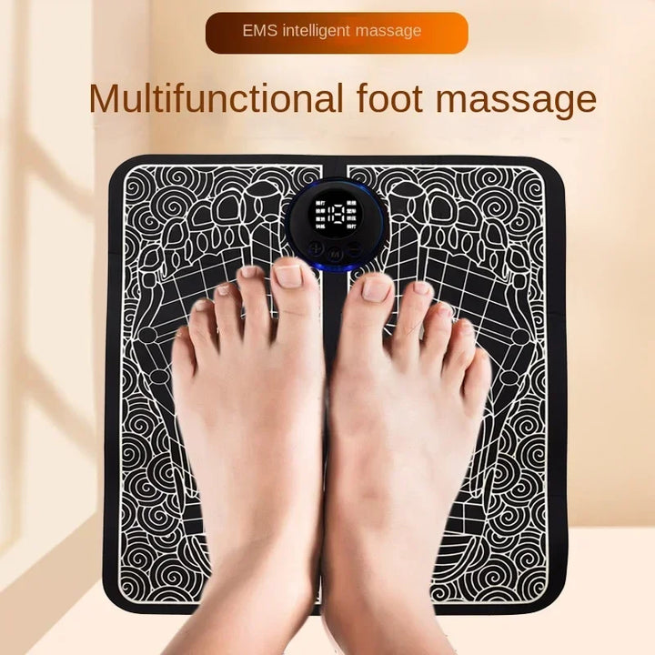 Premium EMS Foot Massager Pad Electric Massage Mat Remote Control 8 Modes 19 Levels Portable Foot Leg Massager for Home Office Travel Daily Use Comfort