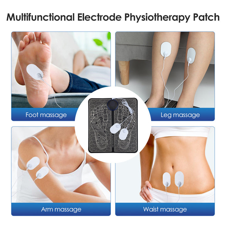 Premium EMS Foot Massager Pad Electric Massage Mat Remote Control 8 Modes 19 Levels Portable Foot Leg Massager for Home Office Travel Daily Use Comfort