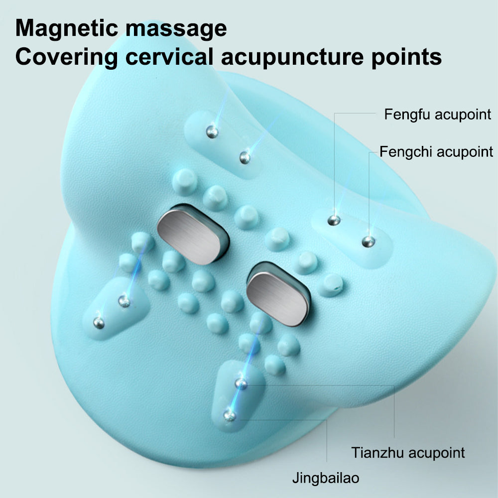 Premium EMS Heated Neck Massager Air Compression Cervical Support Vibration Infrared Heat Rechargeable Neck Device for Home Work Travel Daily Use Comfort