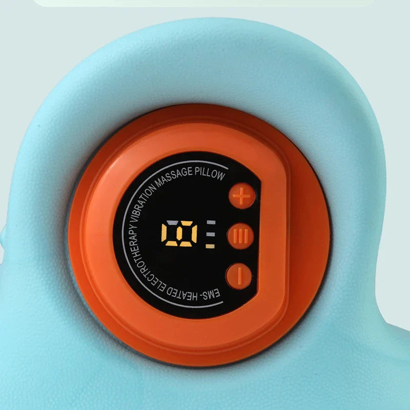 Premium EMS Heated Neck Massager Air Compression Cervical Support Vibration Infrared Heat Rechargeable Neck Device for Home Work Travel Daily Use Comfort