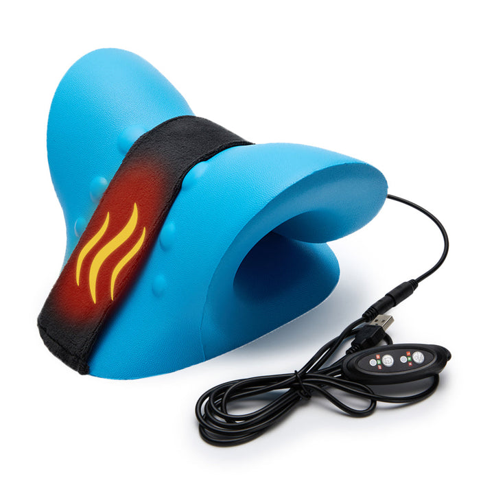 Premium EMS Heated Neck Massager Air Compression Cervical Support Vibration Infrared Heat Rechargeable Neck Device for Home Work Travel Daily Use Comfort