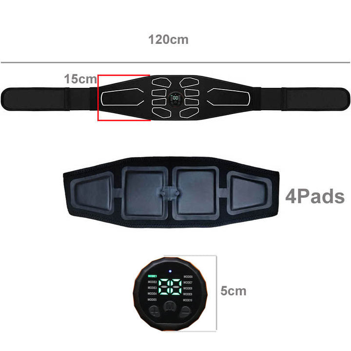 Premium EMS Training Belt Muscle Stimulator Adjustable Abdominal Fitness Belt USB Rechargeable 10 Programs 30 Levels for Gym Work Daily Use Comfort Fit