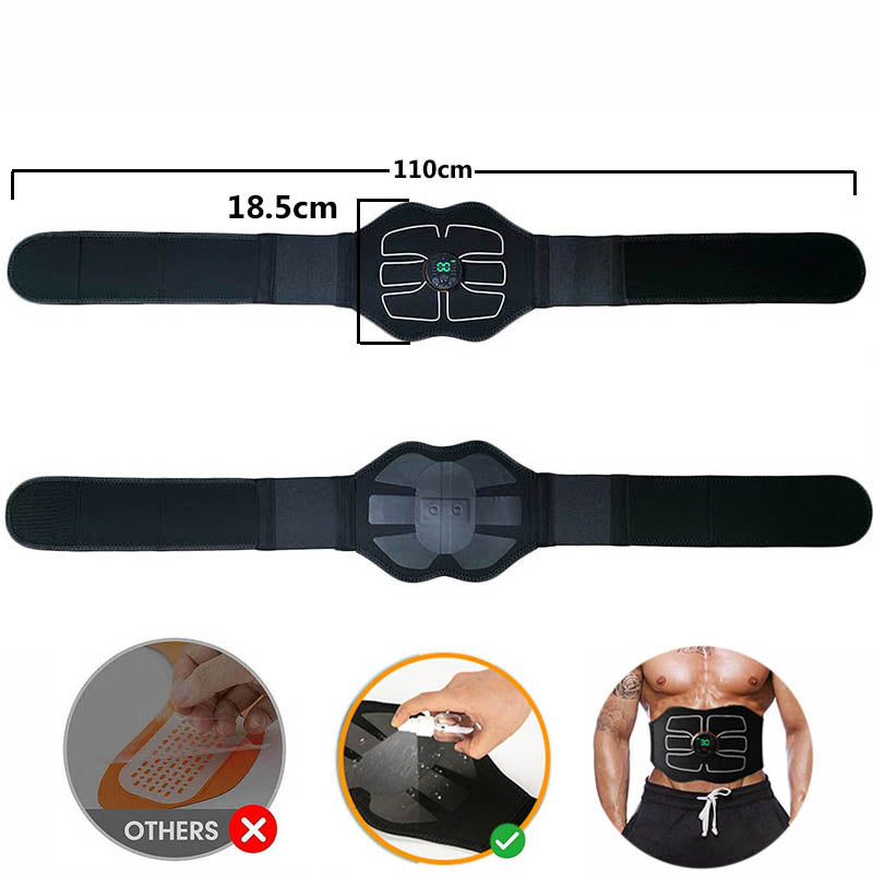 Premium EMS Training Belt Muscle Stimulator Adjustable Abdominal Fitness Belt USB Rechargeable 10 Programs 30 Levels for Gym Work Daily Use Comfort Fit
