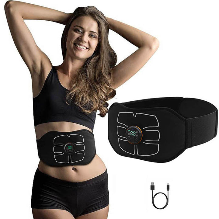 Premium EMS Training Belt Muscle Stimulator Adjustable Abdominal Fitness Belt USB Rechargeable 10 Programs 30 Levels for Gym Work Daily Use Comfort Fit