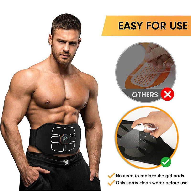 Premium EMS Training Belt Muscle Stimulator Adjustable Abdominal Fitness Belt USB Rechargeable 10 Programs 30 Levels for Gym Work Daily Use Comfort Fit