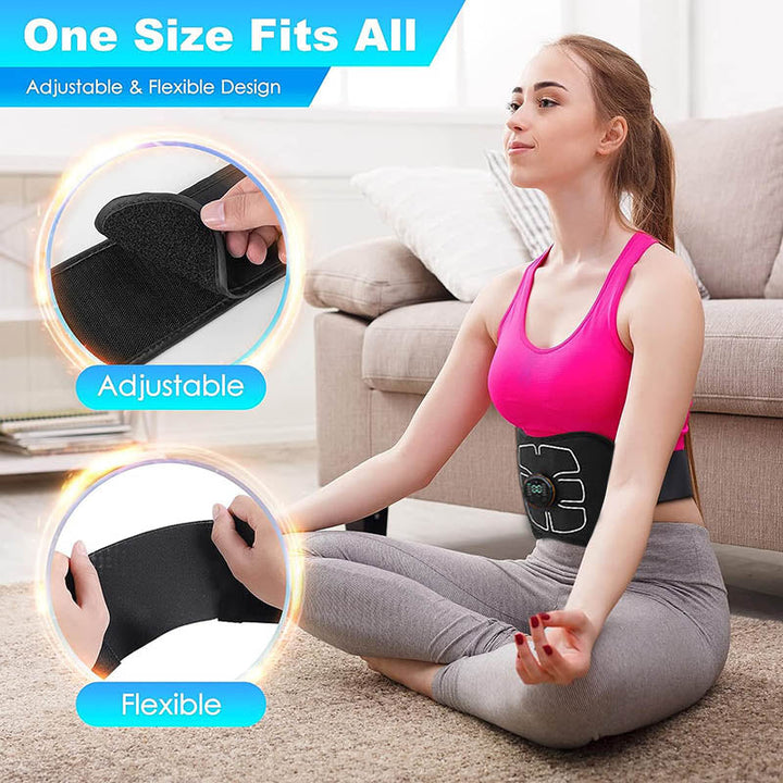Premium EMS Training Belt Muscle Stimulator Adjustable Abdominal Fitness Belt USB Rechargeable 10 Programs 30 Levels for Gym Work Daily Use Comfort Fit