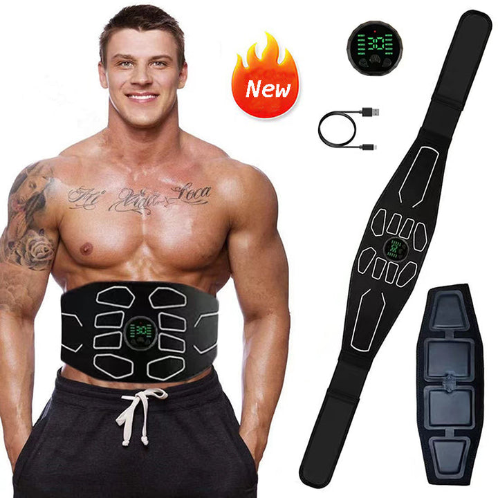 Premium EMS Training Belt Muscle Stimulator Adjustable Abdominal Fitness Belt USB Rechargeable 10 Programs 30 Levels for Gym Work Daily Use Comfort Fit
