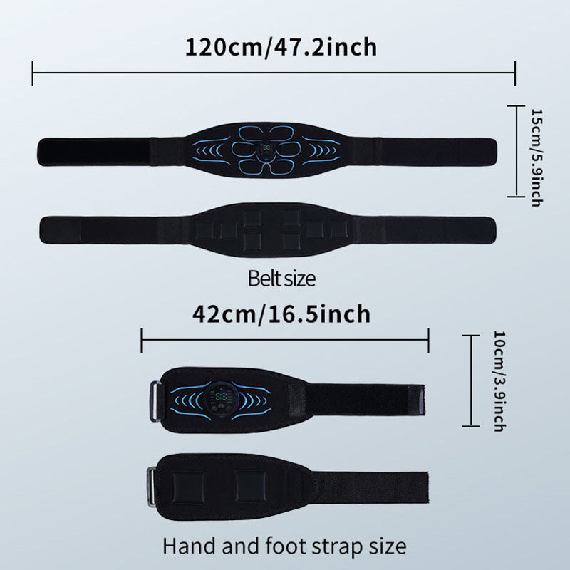 Premium EMS Training Belt Muscle Stimulator Adjustable Abs Arms Legs USB Rechargeable 10 Modes 39 Levels LCD Display for Gym Work Daily Use