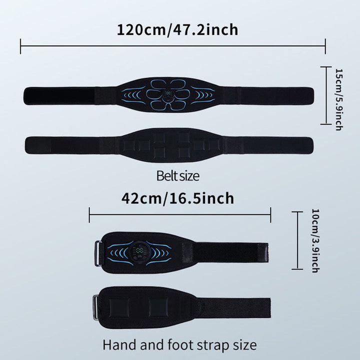 Premium EMS Training Belt Muscle Stimulator Adjustable Abs Arms Legs USB Rechargeable 10 Modes 39 Levels LCD Display for Gym Work Daily Use