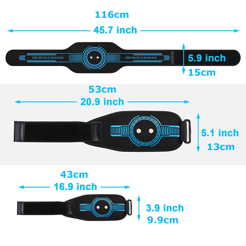 Premium EMS Training Belt Muscle Stimulator Adjustable Abs Arms Legs USB Rechargeable 10 Modes 39 Levels LCD Display for Gym Work Daily Use