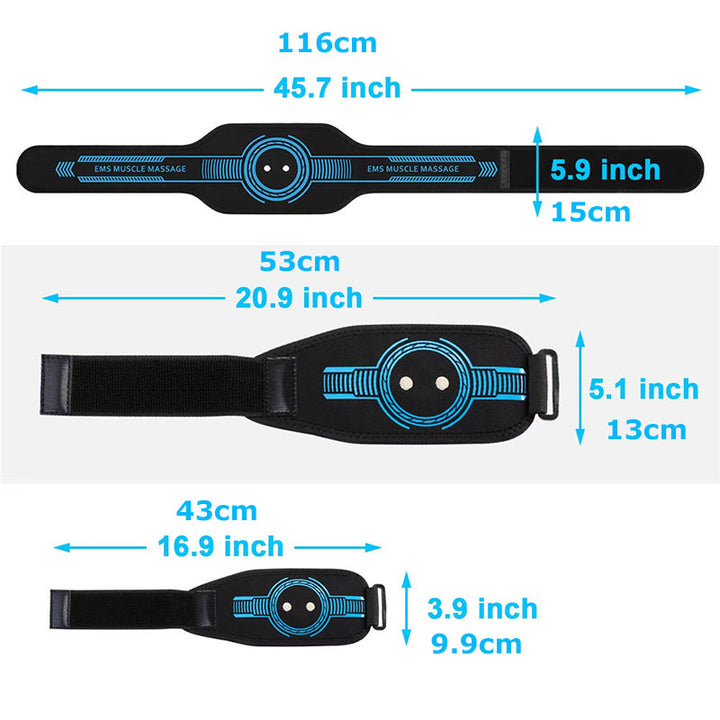 Premium EMS Training Belt Muscle Stimulator Adjustable Abs Arms Legs USB Rechargeable 10 Modes 39 Levels LCD Display for Gym Work Daily Use