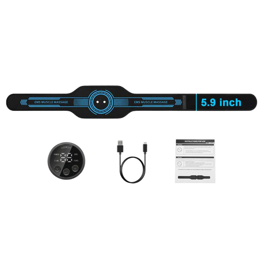 Premium EMS Training Belt Muscle Stimulator Adjustable Abs Arms Legs USB Rechargeable 10 Modes 39 Levels LCD Display for Gym Work Daily Use