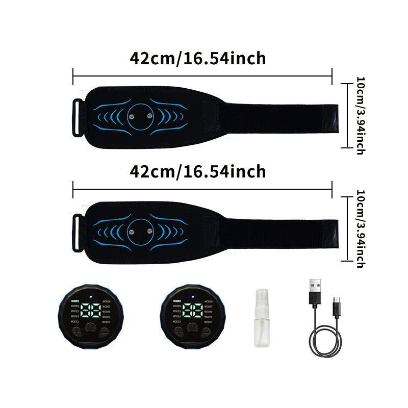 Premium EMS Training Belt Muscle Stimulator Adjustable Abs Arms Legs USB Rechargeable 10 Modes 39 Levels LCD Display for Gym Work Daily Use