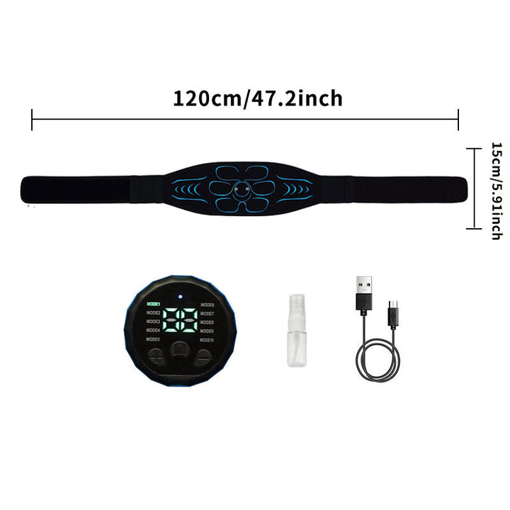 Premium EMS Training Belt Muscle Stimulator Adjustable Abs Arms Legs USB Rechargeable 10 Modes 39 Levels LCD Display for Gym Work Daily Use