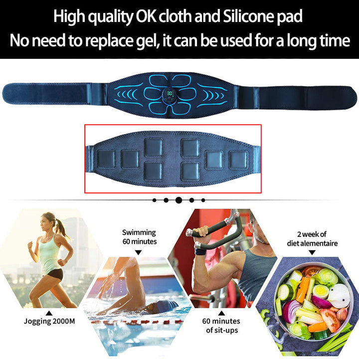 Premium EMS Training Belt Muscle Stimulator Adjustable Abs Arms Legs USB Rechargeable 10 Modes 39 Levels LCD Display for Gym Work Daily Use