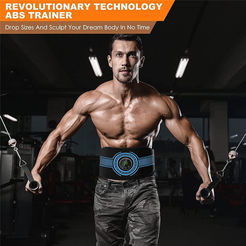 Premium EMS Training Belt Muscle Stimulator Adjustable Abs Arms Legs USB Rechargeable 10 Modes 39 Levels LCD Display for Gym Work Daily Use