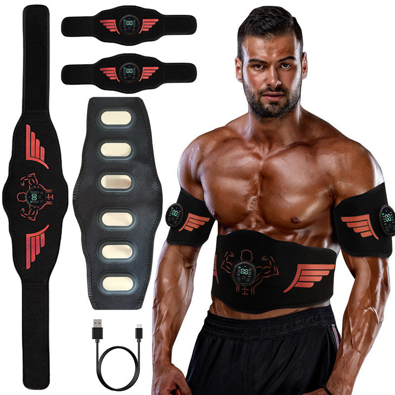 Premium EMS Training Belt Muscle Stimulator Adjustable Abs Arms Legs USB Rechargeable 10 Modes 39 Levels LCD Display for Gym Work Daily Use