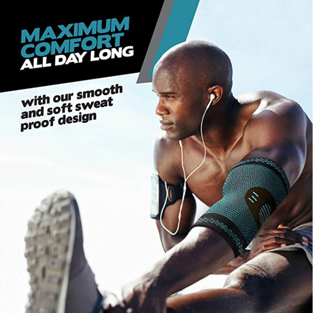 Premium Elbow Brace Compression Support Sleeve Adjustable Arm Support Breathable Elastic Elbow Sleeve for Sports Gym Work Daily Use 1PC