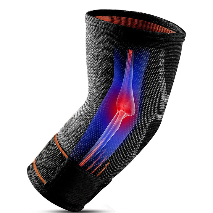 Premium Elbow Brace Compression Support Sleeve Adjustable Arm Support Breathable Elastic Elbow Sleeve for Sports Gym Work Daily Use 1PC