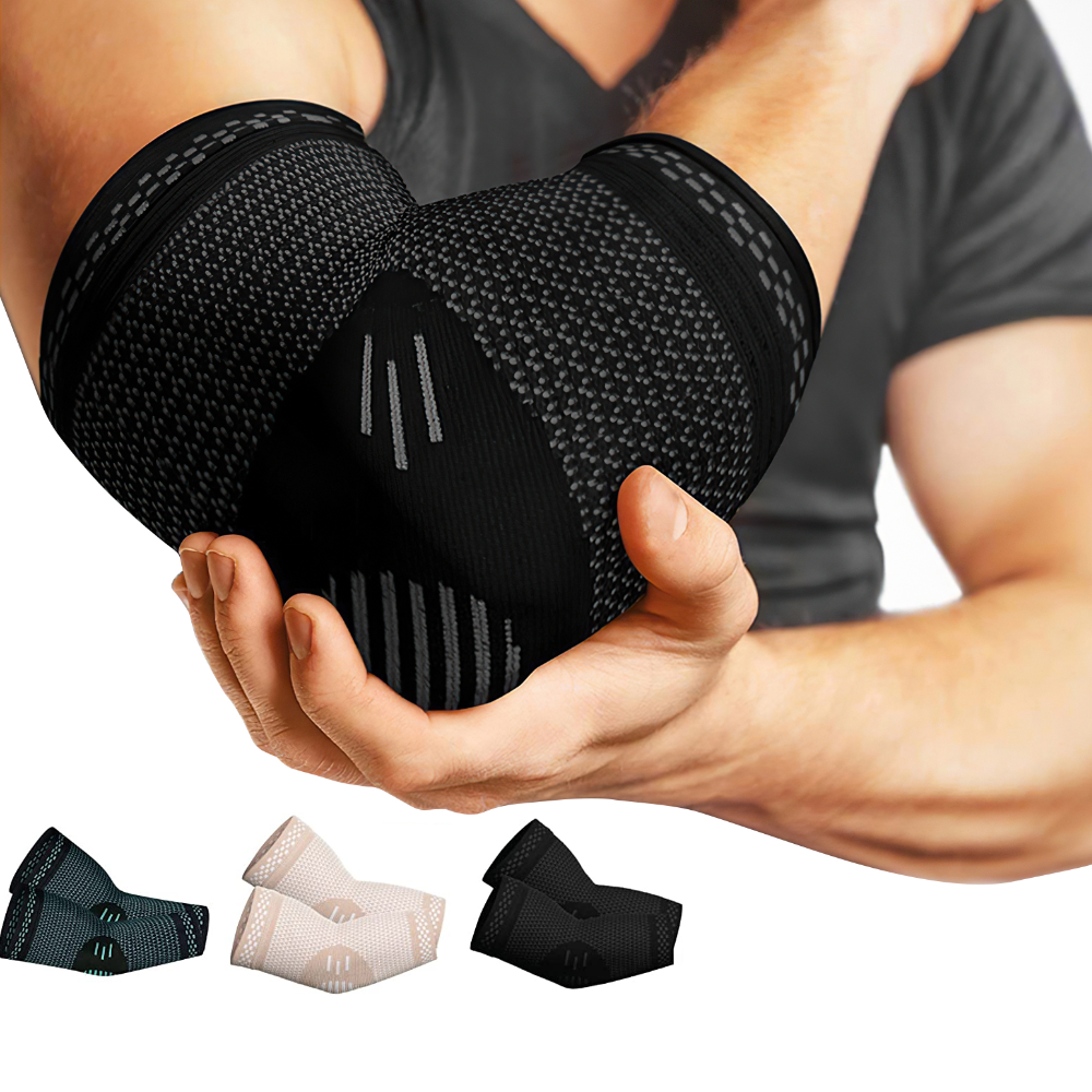 Premium Elbow Brace Compression Support Sleeve Adjustable Arm Support Breathable Elastic Elbow Sleeve for Sports Gym Work Daily Use 1PC